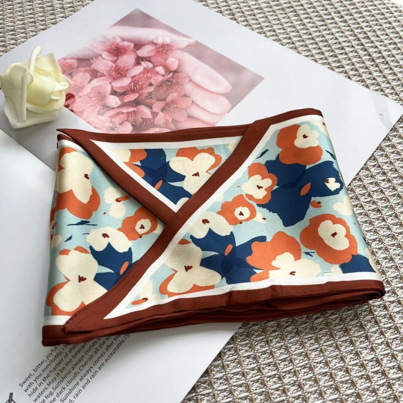 FONYVE Silk Head Scarf for Hair Fashion Headwrap for Women Lightweight Neck Tie - Image 5